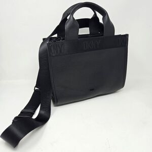 DKNY Women's Small Black Cassandra Convertible Crossbody East West Tote Handbag